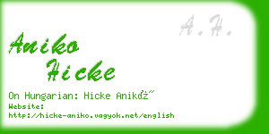 aniko hicke business card